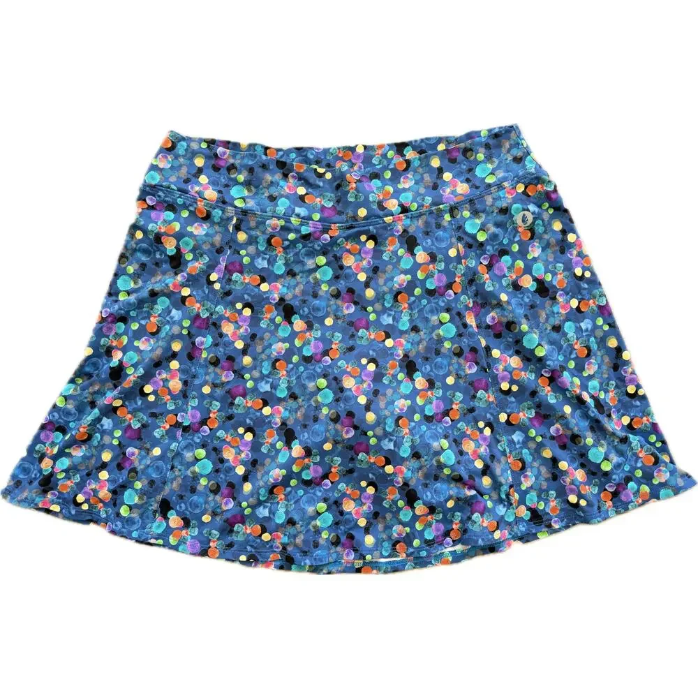 Donajo‎ Pleated Colorful Print Skort XL Long Skirt Tennis Pickleball Womens Blue